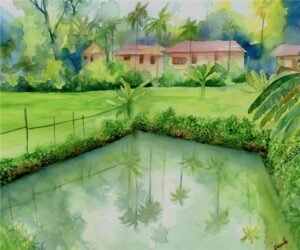 Kerala pond scene